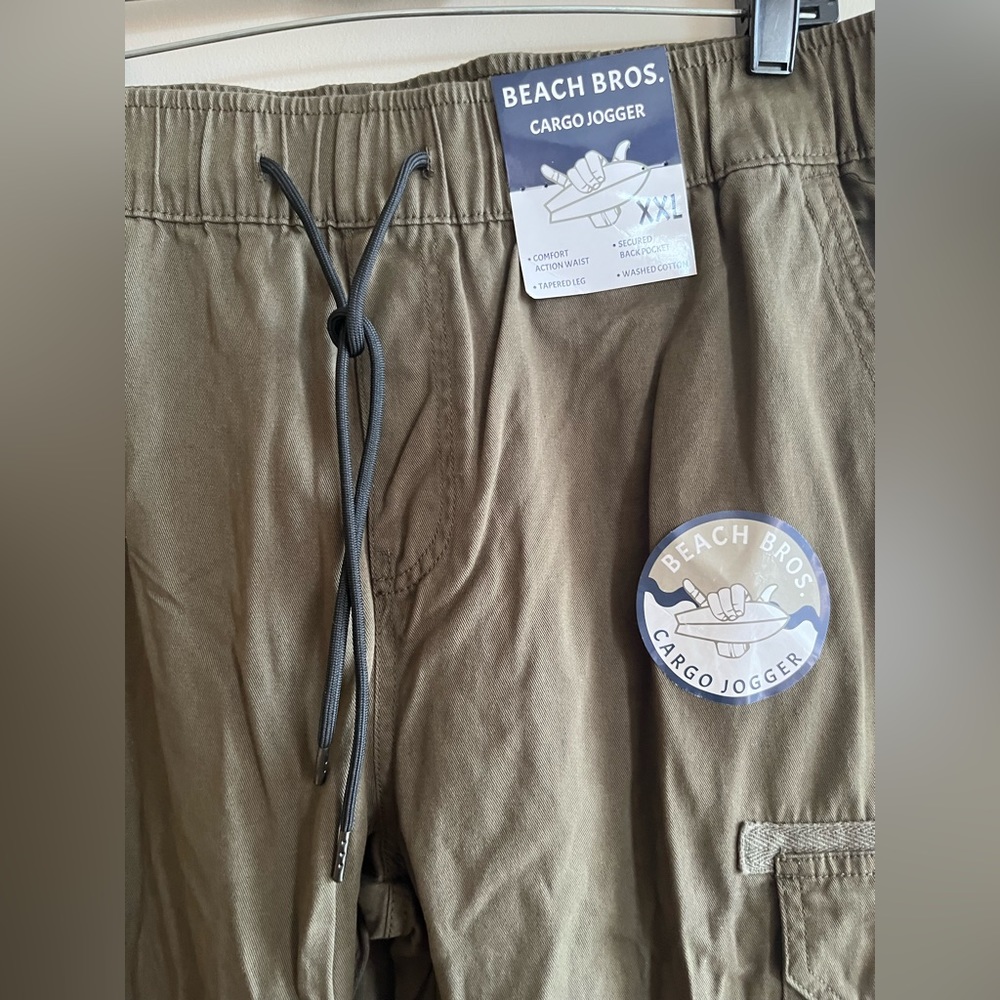 Beach Bros cargo Joggers , Sz XXL, olive green, new with tags.